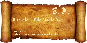 Bazsó Mátyás névjegykártya